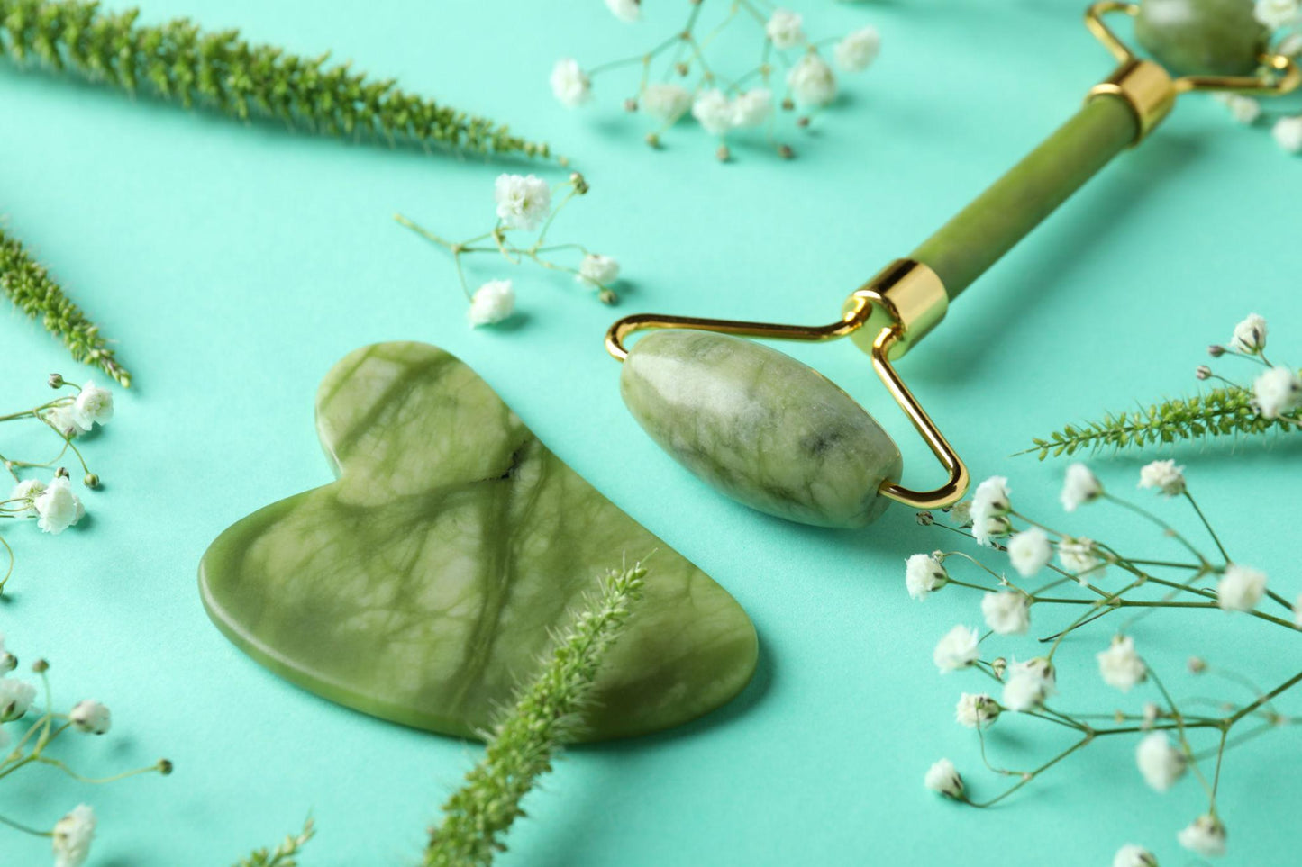 NexifyLife Facial Jade Roller & Gua Sha Set