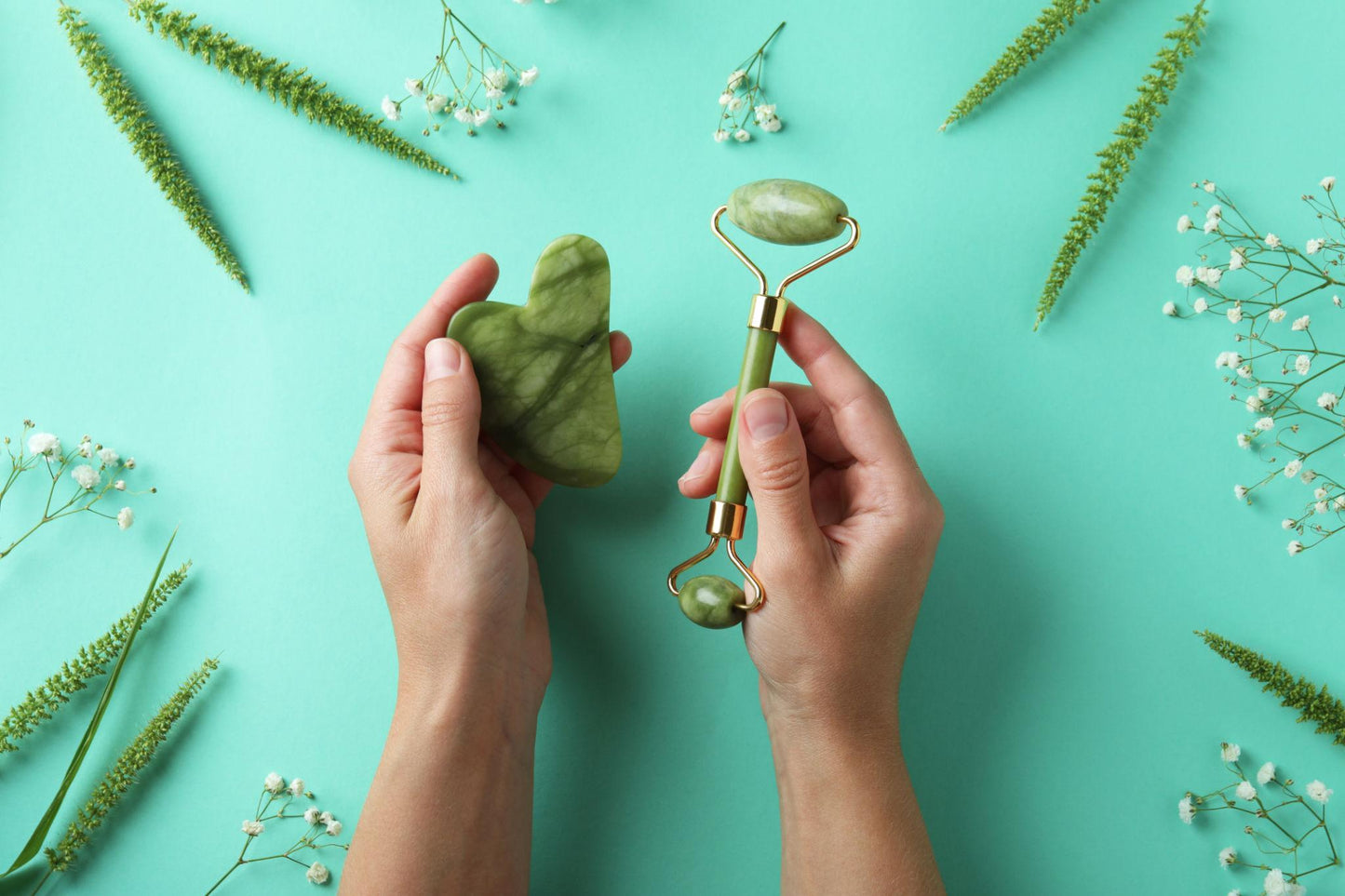 NexifyLife Facial Jade Roller & Gua Sha Set